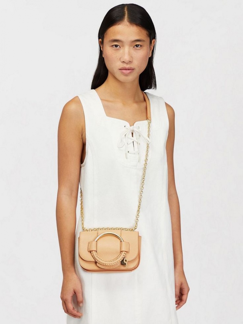 Smooth Tan Chloe Hana Chain Shoulder Bags | CHE-SR14590