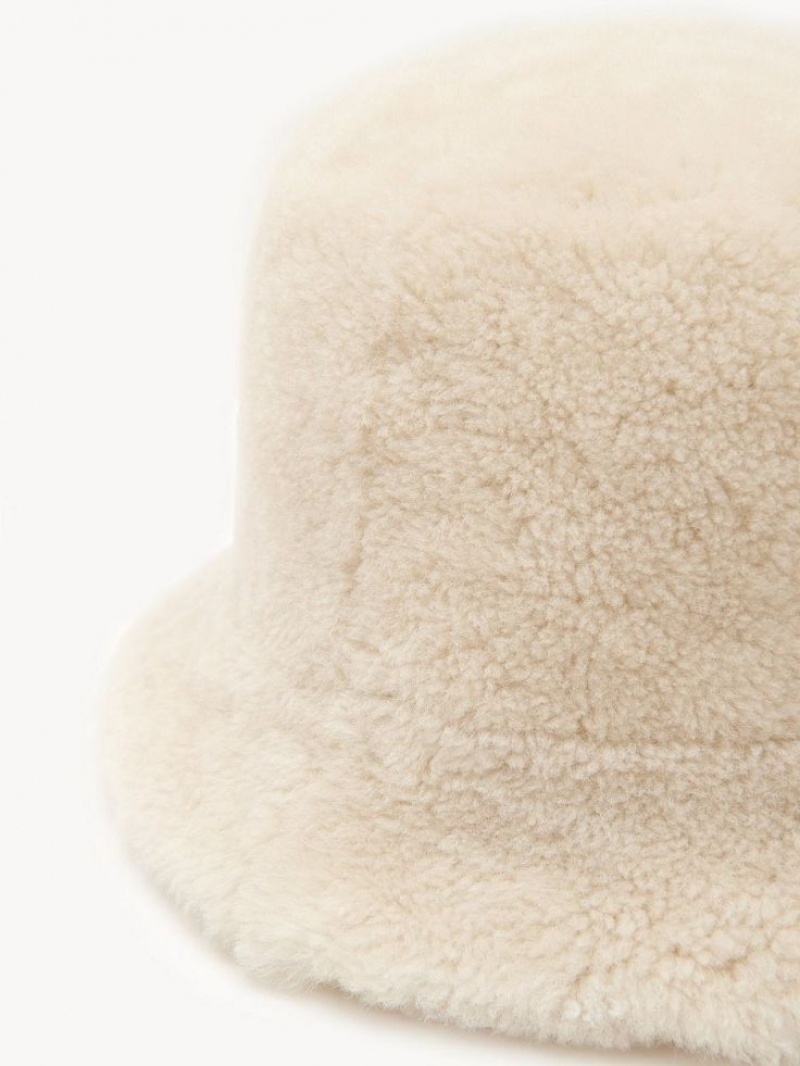 Soft Beige Chloe Shearling Hats | CHE-SR14481