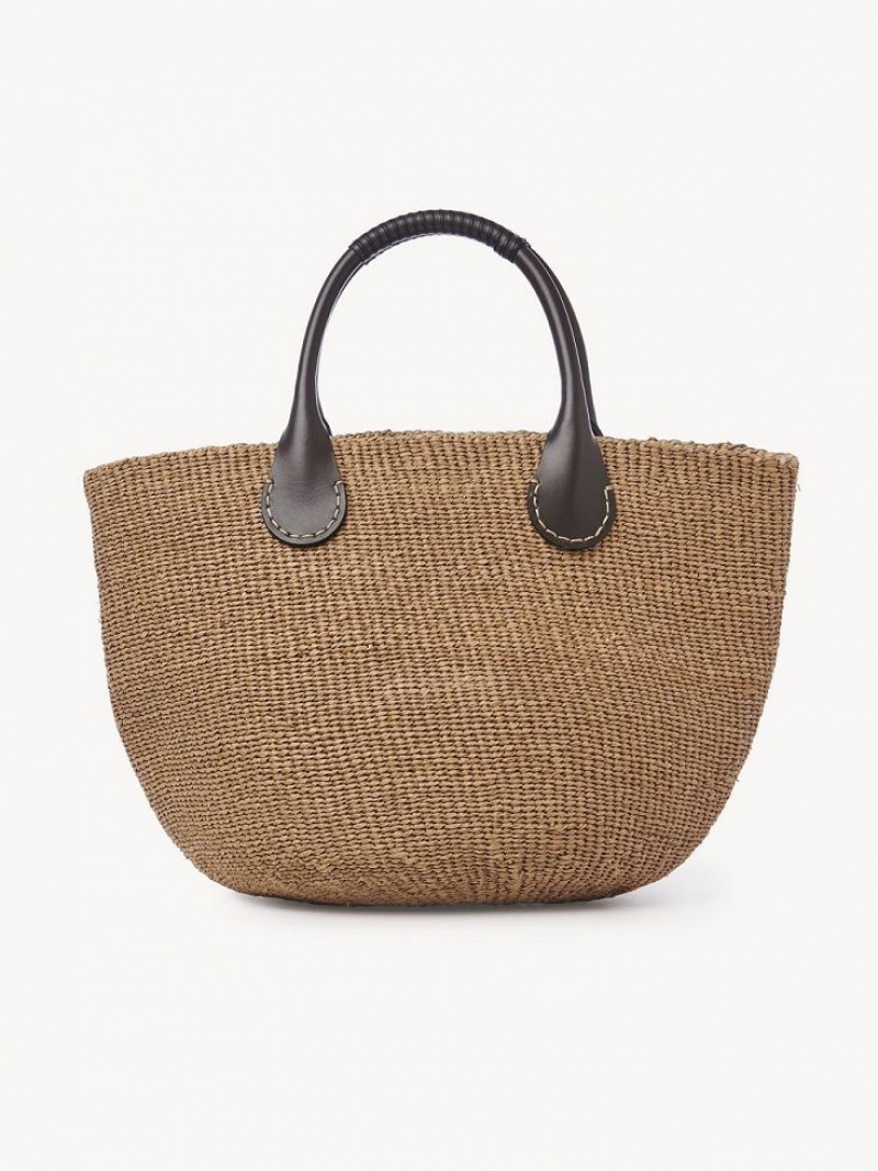 Somber Brown Chloe X Eres Palma Large Basket Tote Bags | CHE-SR13336