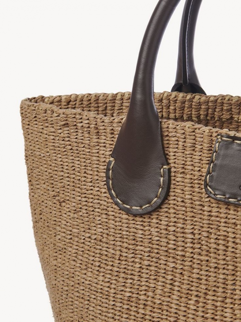 Somber Brown Chloe X Eres Palma Large Basket Tote Bags | CHE-SR13336