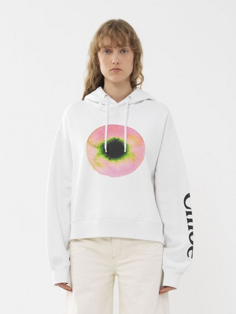 WHITE - PINK 1 Chloe Printed Hooded Sweaters | CHE-SR13870