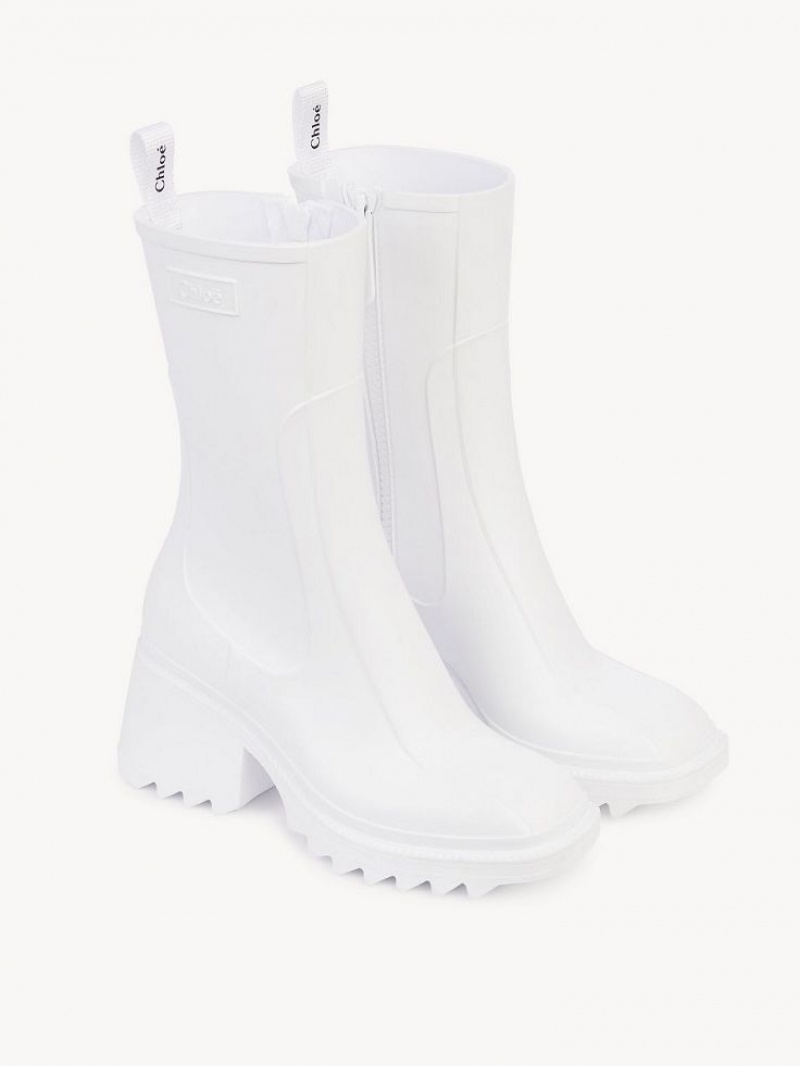 White Chloe Betty Rain Boots | CHE-SR14215