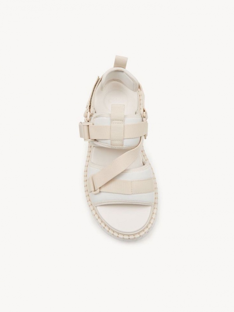 White Chloe Lilli Flat Sandals | CHE-SR14175