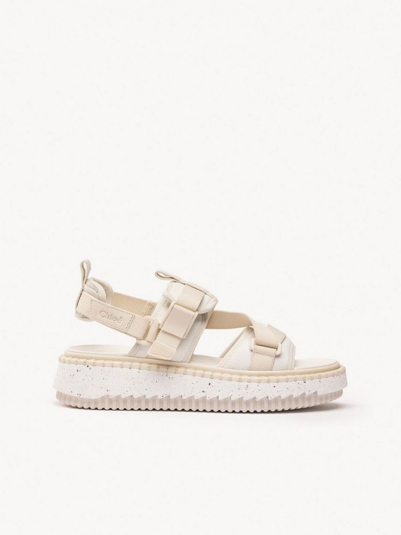 White Chloe Lilli Flat Sandals | CHE-SR14175