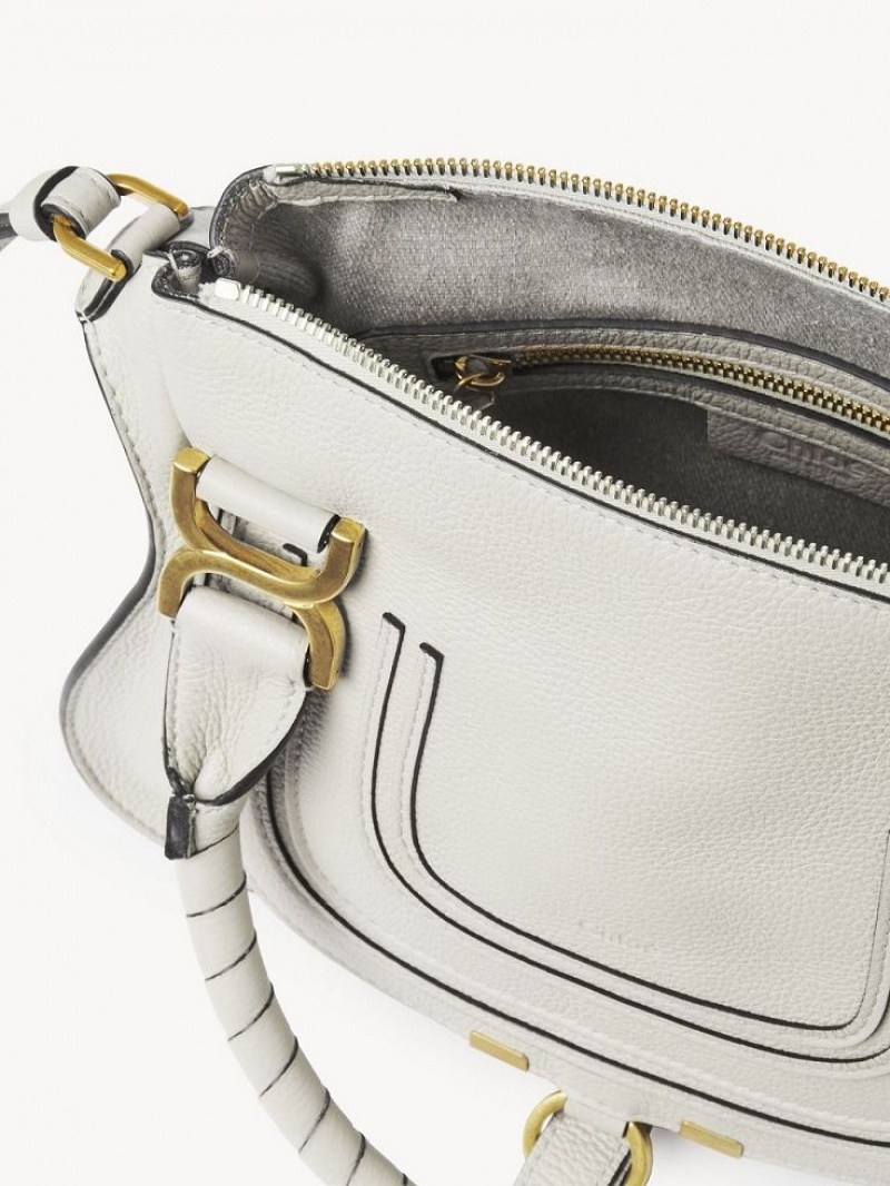 White Chloe Marcie Small Double Carry Crossbody Bags | CHE-SR13550