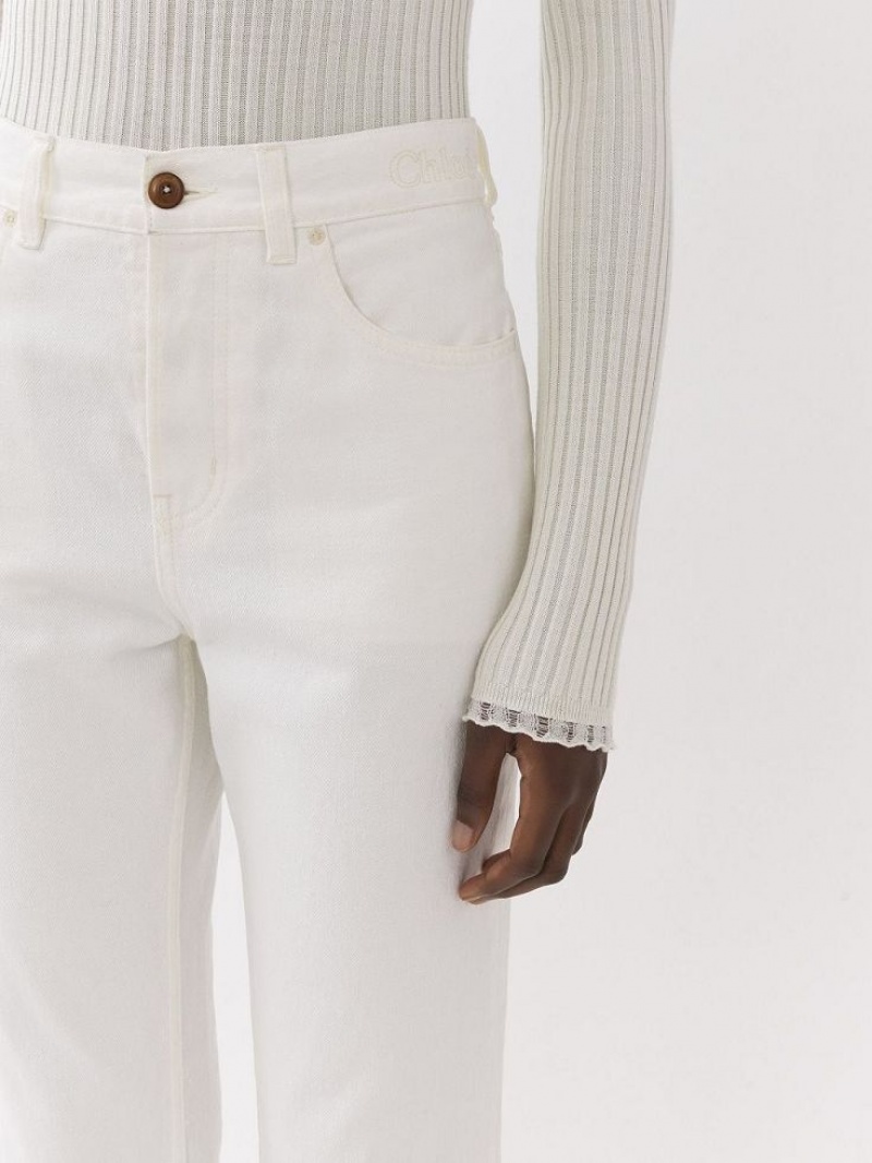 White Chloe Masaya Cropped Straight Jeans | CHE-SR13972