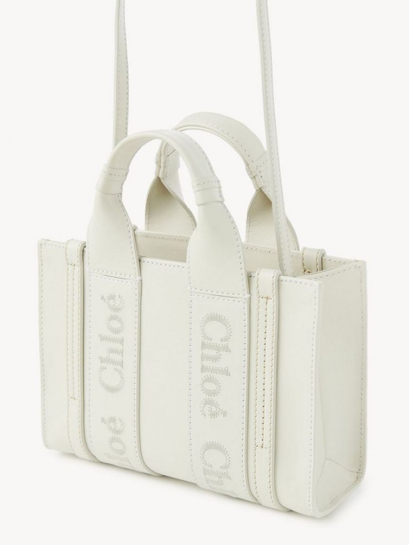 White Chloe Mini Woody Crossbody Bags | CHE-SR13530