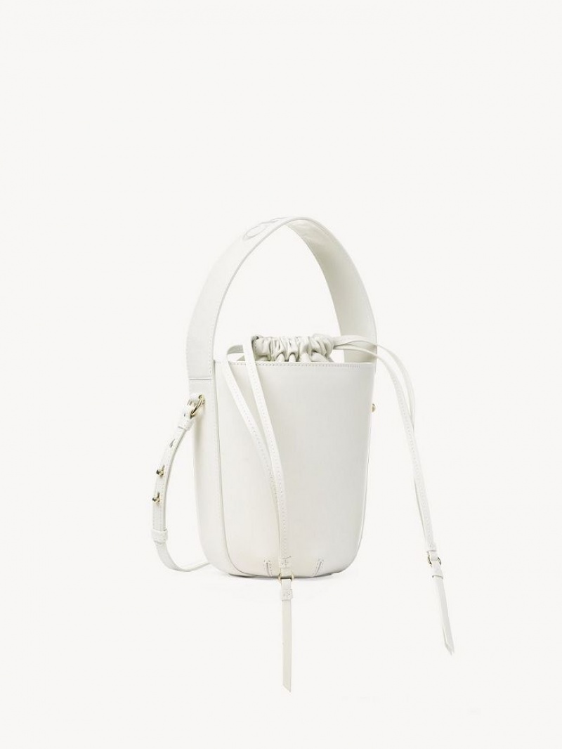 White Chloe Sense Bucket Crossbody Bags | CHE-SR13529