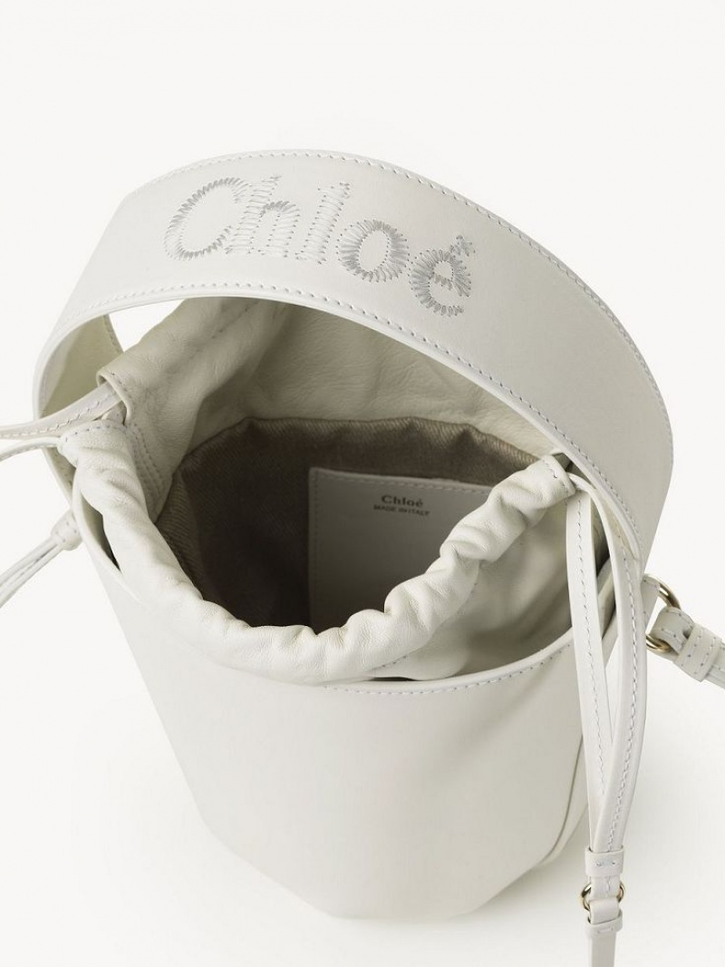 White Chloe Sense Bucket Mini Bags | CHE-SR13677