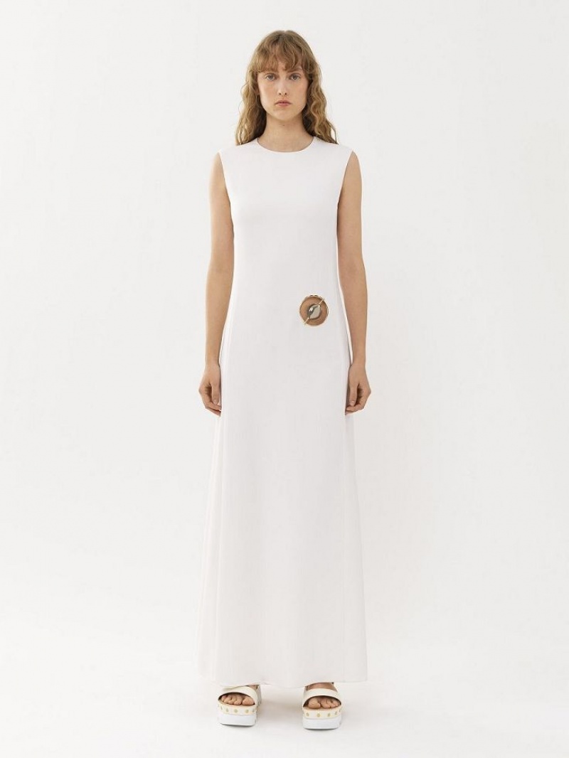 White Chloe Sleeveless Dresses | CHE-SR13845