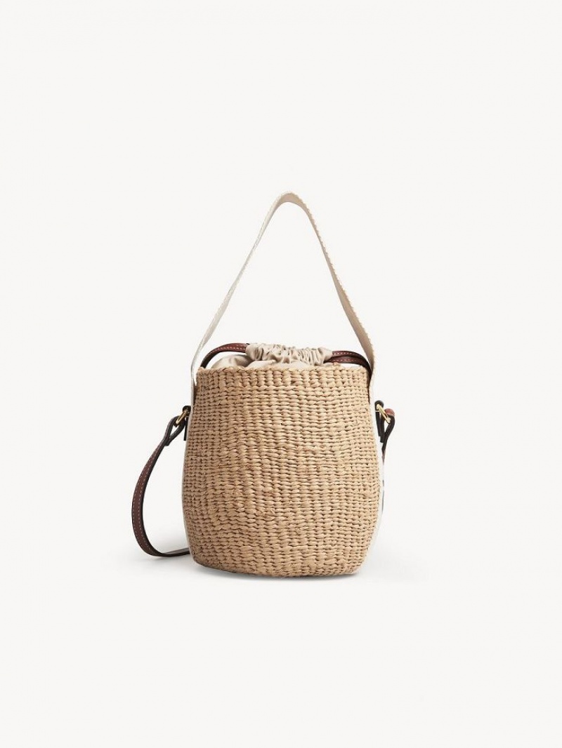 White Chloe Small Woody Basket Mini Bags | CHE-SR13659