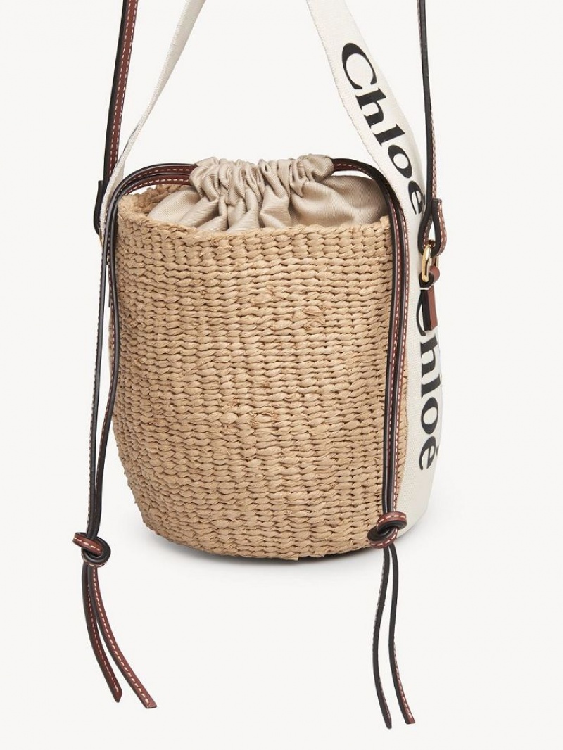 White Chloe Small Woody Basket Mini Bags | CHE-SR13659