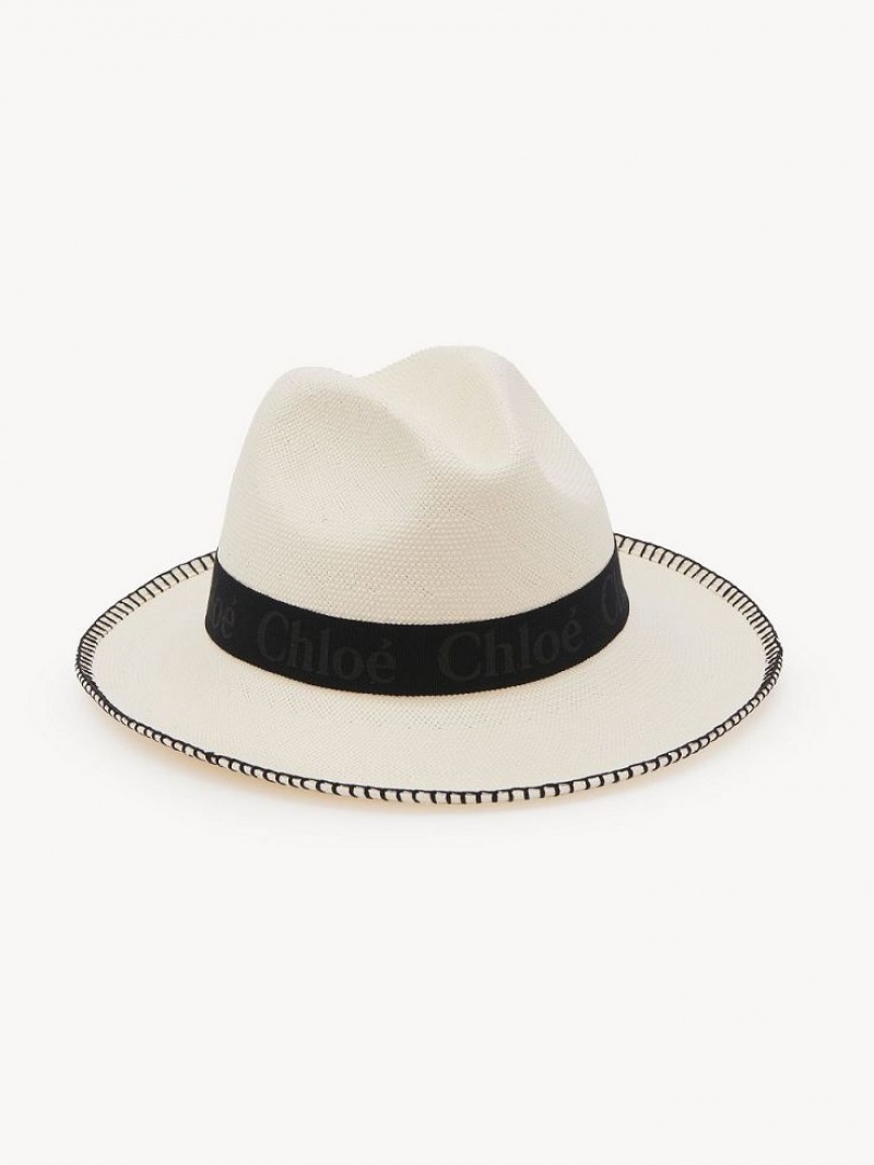 White Chloe Woody Panama Hats | CHE-SR14498