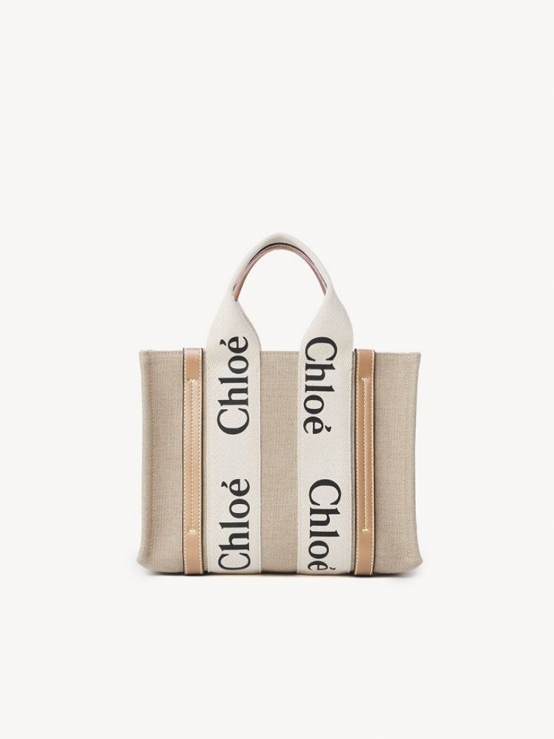 White - Beige 1 Chloe Small Woody Crossbody Bags | CHE-SR13490