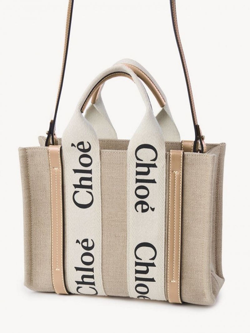 White - Beige 1 Chloe Small Woody Crossbody Bags | CHE-SR13490