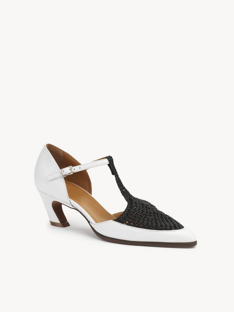 White - Black 1 Chloe Olene Pumps | CHE-SR14262