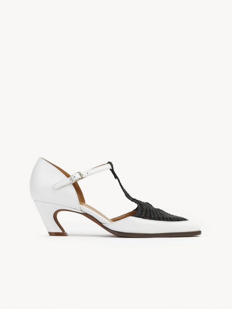 White - Black 1 Chloe Olene Pumps | CHE-SR14262