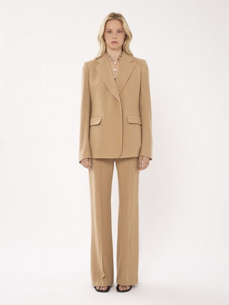 Worn Brown Chloe Buttonless Tailored Jackets | CHE-SR13770