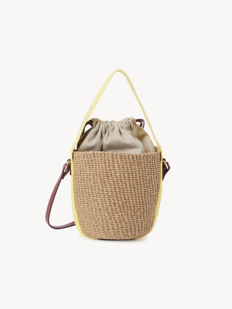 YELLOW - BEIGE 1 Chloe Small Woody Basket Crossbody Bags | CHE-SR13565